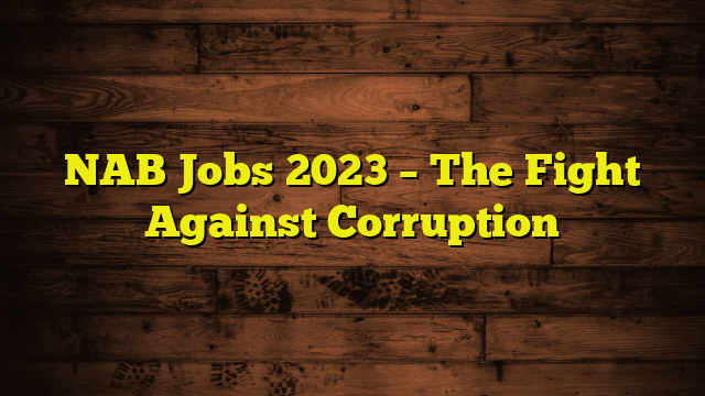 NAB Jobs 2023 – The Fight Against Corruption